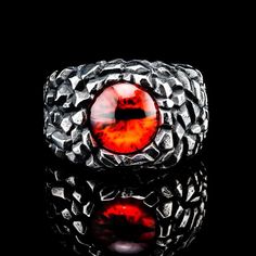 Dragon Eye Ring - Ring Dragon Eye Ring, Steel Dragon, Dragon Eye, Eye Ring, Dragon Art, Red Stone, Rings For Men, Stainless Steel, Ring