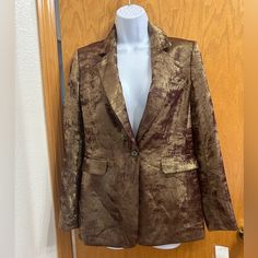 Nwt. Women’s Gorgeous Suit Jacket. Size 4. Maroon Color With Gold Shimmer On Top. Slight Padding In Shoulders. So Gorgeous. Original Price: $139 -Bin R3, O10 Mint Blazer, Womens Plaid Blazer, Cropped Black Jacket, Fitted Blazer Jacket, Yellow Blazer, Cream Blazer, Single Button Blazer, Pinstripe Suit, Houndstooth Blazer