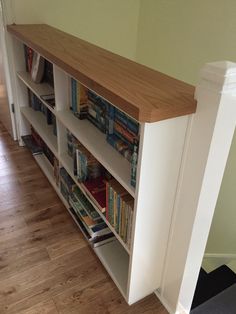 a bookshelf with many books on top of it