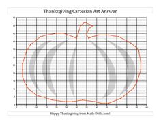 a graph paper with a pumpkin drawn on it