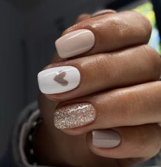 Beautiful Nails Ideas, Gel Nails Shimmer, Trending Nails Now, Gel Nails With Nail Art, Gel Nail Manicure Ideas, Cute Gel X Nails, Cute Gel Manicure, Cute Manicure Ideas, Cute Nails Gel