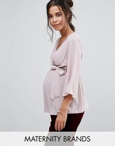 Maternity Work Outfit, Bell Sleeve Wrap Top, Maternity Patterns, Maternity Shirt Dress, Maternity Belt, Pregnancy Clothes