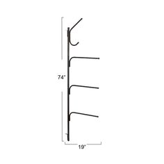 a drawing of a coat rack with three hooks