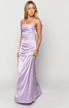 New Message Purple Silk Prom Dress, Baby Purple Prom Dress, Lilac Silk Dress, Satin Purple Dress, Light Purple Dress Formal, Lilac Dress Formal, Lilac Satin Dress, Lilac Formal Dress, Light Purple Prom Dress