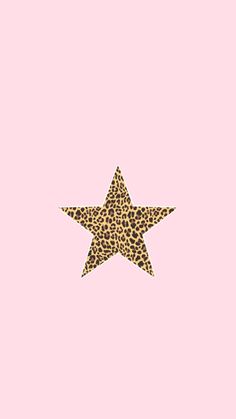 a leopard print star on a pink background