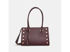 Hammitt Allen Shoulder Bag 16932 | Cabernet/Brushed Gold Zip Formal Fall Satchel With Leather Handles, Formal Fall Bags With Leather Handles, Luxury Burgundy Bags For Work, Classic Formal Bags For Fall, Classic Burgundy Satchel With Double Handle, Luxury Burgundy Bags For Fall, Timeless Burgundy Bags For Everyday Use, Timeless Burgundy Travel Bag, Gunmetal Hardware