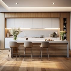 the kitchen is clean and ready to be used as a dining room or office space