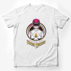 Pink Power Ranger T-Shirt, Retro Superhero Tee, Kimberly Hart Fan Top, Vintage Style Ranger Gear Apparel for All Ages Male T-Shirt Custom graphic T-Shirt.Customize your color White Superhero T-shirt With Character Print, Superhero Crew Neck Pre-shrunk T-shirt, Superhero White Cotton T-shirt, White Cotton Superhero T-shirt, White Superhero Cotton T-shirt, White Superhero Graphic Print Tops, White Short Sleeve Superhero T-shirt, White Superhero Character Print Tops, Retro Superhero