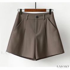 Lasaky - High-Waisted Loose Fit Wide Leg Palazzo Pants with Chiffon Overlay Summer Short Pants, Pants For Work, Suit Shorts, Slim Suit, Wide Leg Palazzo Pants, Chiffon Overlay, Polyester Pants, Summer Fabrics, Type Of Pants