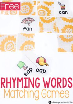 the rhyming words matching games are great for kids to practice their phonicic skills