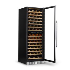 NewAir 27 Built-in 160 Bottle Dual Zone Wine Fridge in Stainless Steel Dual Zone Wine Fridge, Rolling Shelves, Stemware Storage, Sliding Shelves, Shelf System, Home Bar Designs, Wine Rack Wall, Bottle Storage, Beverage Cooler