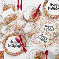 a birthday party with confetti and sprinkles