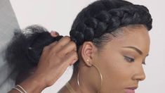 Natural Hair Goddess Braid Crown, Crown Braid Tutorial Natural Black Hair, Goddess Crown Braid, Halo Braid With Weave, Halo Braid Natural Hair, Braid Around Head, Halo Braid Tutorials, Braided Halo Hairstyle, Crown Braid Tutorial