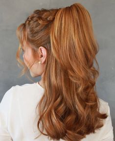 Hair Styles For Long Hair Wedding Guest, Braid Tutorials, Guest Hair, Long Red Hair, Back To School Hairstyles, Penteado Cabelo Curto, Hoco Hair, Long Red