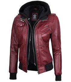 Maroon Leather Jacket For Women | Bomber Style
Discover sophistication with our Women Maroon Bomber Leather Jacket. Crafted from real lambskin leather, this jacket features a flattering, tailored fit that enhances your silhouette. The deep maroon color exudes timeless elegance, while the removable hood adds practicality and versatility. Ideal for both casual outings and evening events, this jacket is a statement piece that combines style and functionality seamlessly. Maroon Motorcycle Jacket, Hooded Leather Outerwear For Work, Fitted Leather Jacket With Detachable Hood For Fall, Fitted Leather Outerwear With Double-lined Hood, Leather Biker Jacket With Double-lined Hood, Fitted Leather Biker Jacket With Detachable Hood, Winter Fitted Biker Jacket With Double-lined Hood, Fall Leather Jacket With Detachable Hood, Leather Jacket With Detachable Hood For Fall