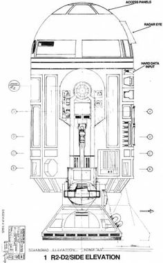 a drawing of the inside of a space ship with parts labeled in black and white