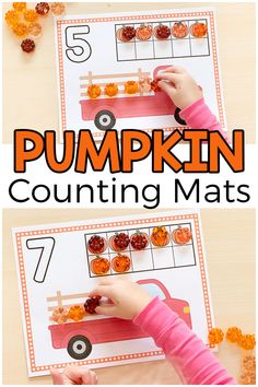 pumpkin counting mats for kids to practice numbers 1 - 20