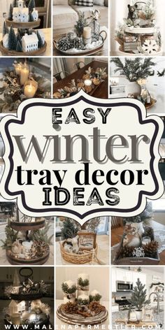 easy winter tray decor ideas with text overlay