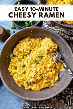 This Cheesy Ramen is delectable and ready in 10 minutes. It is an easy, cheesy comfort meal or side dish and perfect when you need a quick and affordable lunch idea or dinner recipe you will love! How To Level Up Ramen, Ramen Noodle Creamy, How To Upgrade Instant Ramen, Ramen Noodle Mac And Cheese, Ramen And Meatballs, Things To Put In Ramen Noodles, Creamy Cheesy Ramen Noodles, Noodle Recipes Cheesy, Things To Add To Instant Ramen