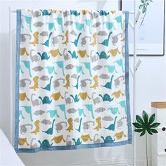 Baby Six-Layer Cartoon Printed Soft Blanket Cute Baby Blankets - PrettyKid Baby Receiving Blankets, Blanket Fabric, Blanket Cute, Muslin Baby Blankets, Stroller Cover, Summer Blanket, Muslin Blankets, Bamboo Fiber, Baby Wraps