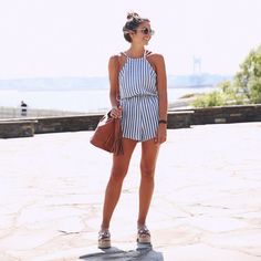 Striped Sleeveless Chiffon Jumpsuit - Uniqistic.com Striped Summer Jumpsuits And Rompers For Vacation, Chic Striped Jumpsuits And Rompers For Beach, Chic Striped Summer Jumpsuits And Rompers, Chic Striped Jumpsuits And Rompers For Summer, Beachwear Halter Neck Jumpsuits And Rompers For Day Out, Chic Halter Neck Jumpsuit For Day Out, Casual Striped Jumpsuits And Rompers For Summer, Summer Sleeveless Jumpsuit For Day Out, Casual Halter Neck Jumpsuit For Beach Season