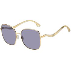 Step out in style with these glamorous Jimmy Choo MAMIE/S sunglasses from OSSA FRAMES. These luxurious shades feature a stunning Gold frame that exudes sophistication and elegance. The beautiful Lilac lenses add a touch of femininity and playfulness to the overall look. With a Lens Socket Width of 60 and a Bridge Size of 17, these sunglasses are the perfect fit for most women. The square style of the frames is trendy and chic, making them a versatile accessory that can be paired with any outfit. The temple length of 145 ensures a comfortable and secure fit, so you can wear these sunglasses all day without any discomfort. Made from high-quality metal, these Jimmy Choo sunglasses are durable and long-lasting. The brand's reputation for luxury and glamour is evident in every detail of these s Luxury Chic Sunglasses With Mirrored Lenses, Luxury Gold Trendy Sunglasses, Elegant Luxury Gold Sunglasses, Elegant Gold Luxury Sunglasses, Jimmy Choo Glasses, Four Friends, Trendy Glasses, Brand Reputation, Jimmy Choo Sunglasses