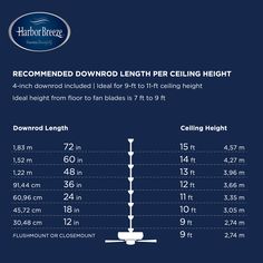 the height and measurements for a ceiling light