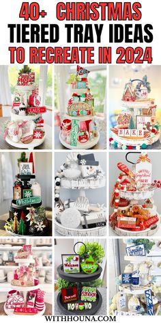 christmas tiered tray ideas to recreat in 2021 with text overlays