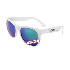 PRICES MAY VARY. CHEAP and FUN - These color lens sunglasses with white frames are made of plastic so they are convenient, durable, cheap, and fun! PERFECT FOR - giveaways, tradeshows, company outings, beach trips, camping trips and more. Whether you need an affordable pair of sunglasses for the backyard or a day out on the lake, these are for you. PROTECTION FROM THE SUN - These glasses protect against UV rays to help protect your eyes during those sunny days. LIGHTWEIGHT - These cheap, plastic White Wayfarer Sunglasses With Uv Protection, White Wayfarer Sunglasses With Uva Protection, White Wayfarer Sunglasses With Tinted Lenses, White Wayfarer Sunglasses For Beach, White Anti-reflective Plastic Sunglasses, White Plastic Sunglasses With Uv Protection, White Plastic Sunglasses With Gradient Lenses, White Anti-reflective Wayfarer Sunglasses, Casual White Sunglasses With Anti-reflective Coating