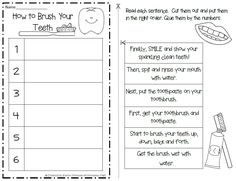 a printable worksheet to teach children how to brush your teeth