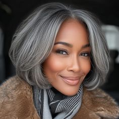 Achieve a timeless and elegant look with our Classic Women's Salt and Pepper Straight Bob Wig. Made with real human hair, this glueless lace wig offers a comfortable and natural fit. Perfect for moms looking for an effortless yet stylish hairstyle. Gray Wigs, 4x4 Lace Closure Wig, Pepper Hair, Model Hair Color, Gray Shades, Grey Hair Inspiration, Classic Hairstyles, Straight Bob, Lace Closure Wig