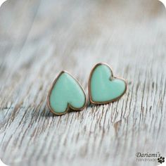 cute heart studs. Cute Green Heart Earrings For Gift, Nickel Free Green Heart Earrings, Nickel-free Green Heart Earrings, Green Heart-shaped Hypoallergenic Jewelry, Hypoallergenic Green Heart Jewelry, Green Nickel-free Heart Earrings As Gift, Heart-shaped Cute Jewelry With Matching Earrings, Green Heart-shaped Earrings For Anniversary, Nickel-free Heart Earrings For Everyday Wear