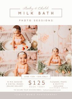 a baby is sitting in a bowl with flowers