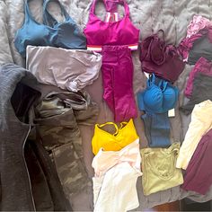 Athleta Clothing. Some Is New, Some Used, No Rips Or Tears- Priced Accordingly.If You Have Any Questions Or Need More Photos, Please Don’t Hesitate To Message Me! These Are Things That Don’t Fit Me Or I Have Changed Styles Let Me Know What You Are Interested In And I Can Make Bundle Or Listing For You! Jacket Medium( Fits Small)- $40 Leggings Petite Small- Salutation Leggings- $15 Camo Leggings-$20 Fuschia Leggings- $20 Mesh Leggings New- $30 Bras Medium- $15 Renew Bra New- $25 Sleep Tanks Mediu Athleisure Racerback Activewear For Loungewear, Sporty Racerback Sports Bra For Loungewear, Athleta Outfits, Snakeskin Leggings, I Have Changed, Athleta Leggings, Color Block Leggings, Mesh Leggings, Camo Leggings