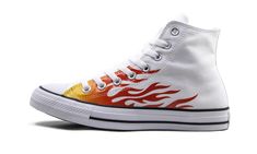 CTAS HI 166257F | Chuck Taylor All Star Hi White Converse Shoes Painting, Converse White High, Painted Converse, Painted Shoes Diy, Converse White, Stadium Goods, Swag Shoes, Shoe Art, Painted Shoes