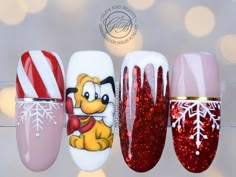 Disney Christmas Nails Design, Nails Polish Designs, Disney Christmas Nails, Christmas Nail Ideas, 3d Nail Designs, Michelle Lee, Best Nails, Art Deco Nails, Home 2023