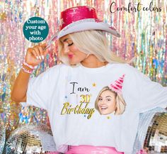 Discover our amazing options for group birthday celebrations! We have personalized shirts with face photos, perfect for standing out at your party. From coordinated shirts for the entire group to custom options with your favorite images, find the perfect shirt for your celebration! About Our Product: ⭐ 1. Comfort Colors 1717 Garment-Dyed Shirt Details: Made with 100% ring-spun U.S. cotton (6.1 oz/yd softened for comfort. Double-needle stitching for durability, seamless sides to maintain shape, p Custom Birthday Shirts, Group Shirts, Face Photo, Birthday Celebrations, Custom Birthday, Birthday Shirt, Personalized Shirts, Perfect Shirt, Personalized Birthday