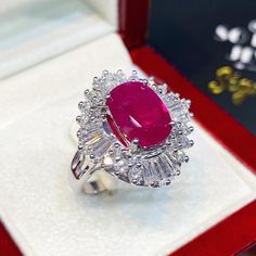 IN-STOCK READY OR SHIPPING! Free UPS EXPRESS SHIPPING! EXTREMELY GORGEOUS AND RARE CERTIFIED NO-GLASS-FILLING, GENTLE HEAT ONLY, RARE, VIVID RED RUBY RING. Extremely rare signature VIVID RED, EXTREMELY BEAUTIFUL! RARE quality, BURMESE RUBY. With numerous brilliant round, F/VS diamonds. Set in a LUXURIOUS DESIGNED, 18K solid white gold ring!! One of a kind! ONE OF A KIND! WHAT YOU SEE IN THE PICTURES IS THE EXACT RING YOU WILL GET NO DUPLICATES!! SUGGESTED RETAIL PRICE: $9,500 RUBY: Weight: 3.58 Dazzling White Gold Ruby Ring For Wedding, White Ruby Ring With Halo Setting For Wedding, White Gold Diamond Ruby Ring For Wedding, White Gold Ruby Ring With Diamonds For Wedding, Elegant Gia Certified Ruby Ring For Wedding, Elegant Gia Certified Ruby Wedding Ring, White Gold Ruby Ring With Brilliant Cut For Wedding, Vvs Clarity White Gold Ruby Ring, Anniversary White Gold Ruby Ring Gia Certified