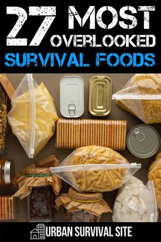 In terms of survival food, rice, beans, pasta, and canned vegetables show up frequently as staples to have on hand. Then, you usually see sugar, flour, and other long-lasting foods. These are good options, but many other choices are often overlooked. Here is a list of foods and ingredients that offer a long shelf life as well as nutrition that you will need in an emergency scenario. Food That Lasts Forever Survival, Dried Foods For Survival, Nonperishable Food List Camping, Saving Food Tips, Food For No Power, Diy Survival Food Buckets, Survival Foods To Stockpile, How To Food Prep, 72 Hour Food Kits Ideas