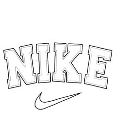 the word nike is drawn in black and white