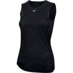 a women's black tank top with mesh detailing