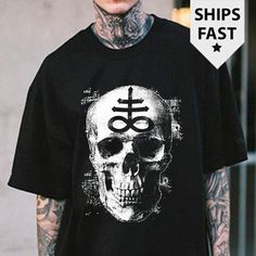 Y2k Gothic Skull T-Shirt, Punk Harajuku Tee This peace is unisex, classic fit. Cotton 100%. Middleweight, durable fabric. High quality print. Every shirt is printed and shipped with care. SHIPPING Shipping worldwide using USPS. Please see at the rate at the checkout. Orders are processed within 1-7 working days after the payment is received. DELIVERY TIMES USA 5-7 working days (depends on your local post services) EU COUNTRIES 5-7 working days THE REST OF THE WORLD 10-14 working days Once an order is ready and shipped, I will contact you. However, delays do sometimes happen on holiday season - I will contact you if it takes really long. CUSTOMS AND DUTIES Please be aware that deliveries to countries outside the European Union may be subject to import duties and / or taxes. RETURNS Our retu Strega Fashion, Occult Clothing, Fashion Oversized, Skull Tee, Gothic Skull, Eu Countries, Big Design, Skull T Shirt, Alternative Clothing