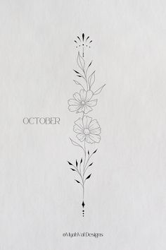 the cover art for october's album, with flowers and leaves drawn on paper