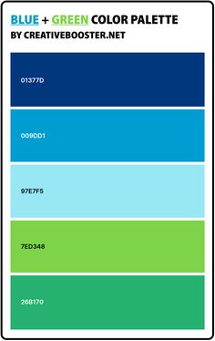 the blue and green color palette is shown