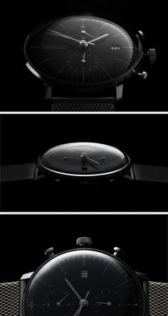 Junghans Max Bill Chronoscope Luxury Black Modern Watch, Best Mens Watches, Luxury Black Metal Watches, Max Bill Chronoscope, Smart Watch Design, Luxury Black Collectible Watch, Junghans Max Bill Chronoscope, Luxury Self-winding Elegant Watch