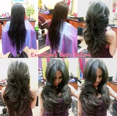 Long Hair With Layers Plus Size, Long Hair Multiple Layers, Lots Of Layers Long Hair, Waterfall Layers Haircut, Haircut And Style, Spa Photos, Cascading Layers, Barrel Curls