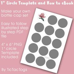 the printable circle template and how to book cover is shown in grey on a pink background