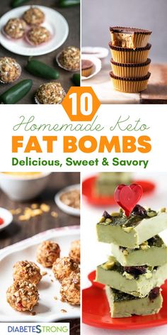 Homemade Keto Fat Bombs - Keto fat bombs are easy, on the go snacks that give you a little ‘pick me up’ of energy and a feeling of satiety. Here are 10 delicious keto fat bomb recipes that you easily can make at home from sweet chocolate fat bombs to savory bacon fat bombs and even a spicy pimento fat bomb! #healthysnacks #energyballs #ketosnacks #healthydesserts #diabetesdesserts #diabetesstrong #ketorecipes Easy On The Go Snacks, Savory Bacon, Fat Bomb Recipes, Keto Baking, Keto Diet List, Fat Bomb Recipe