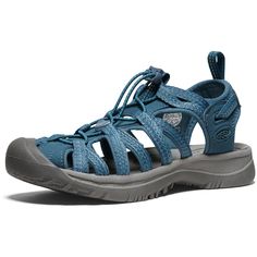 PRICES MAY VARY. WATER-RESISTANT: Washable polyester webbing featuring quick dry lining for active use in and out of the water SUPPORT: Lace lock bungee capture system provides a secure fit while offering a quick and easy way to get them on and off; Toe box width is perfect for stability and those with wide feet FIT & COMFORT: Built on a women specific foot form that is wider than the industry norm for improved fit and comfort; Non removable footbed with added arch support for all day comfort; Light flexible cushioning springs back after each step TRACTION & TOE PROTECTION: Wave grip pattern provides superior grip on slippery and wet terrains; Non marking rubber outsole leaves no imprint when walking indoors or boats; High abrasion rubber tip for added durability and protection like water Adventure Sandals, Water Sandals, Quick Draw, Outdoor Sandals, Sport Sandals, Blue Sandals, Water Shoes, Shoe Care, Overall Shorts