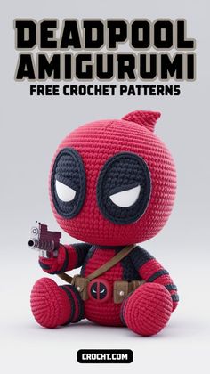 Deadpool A Crochet Patron Gratis, Deadpool Crochet Pattern Free, Diy Crochet Shoes, Deadpool Plush, Crochet Tank Top Free, Superhero Dolls, Anti Hero, Stitching Techniques, Crochet Cardigan Pattern